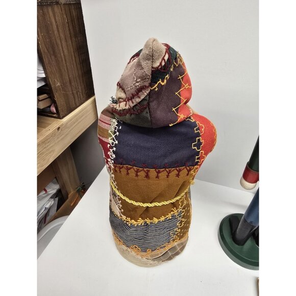 Artisan Signed Vintage Folk Art Santa Claus Christmas Decoration Door Stop - Picture 6 of 12